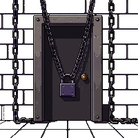 horror locked door heavy chains padlock