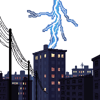 horror rooftop dark lightning stormy