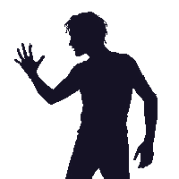 horror shadow moving dark figure wall