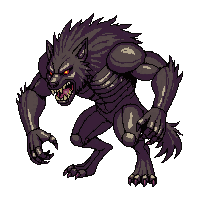 horror werewolf hulking fur claws snarling