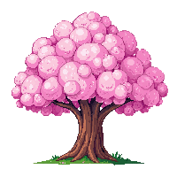 Cherry Blossom Tree Pink Full Bloom Spring — free pixel art sprite from Japanese Garden