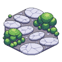 Japanese Path Stone Irregular Flat Garden Tile — free pixel art sprite from the Japanese Garden collection, transparent PNG