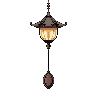 Japanese Wind Chime Furin Glass Painted Tinkling — free pixel art sprite from the Japanese Garden collection, transparent PNG