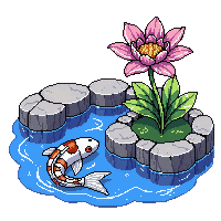 koi pond stone edge water lily clear
