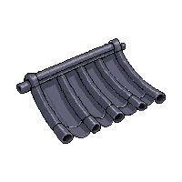 roof tile curved gray clay traditional layered