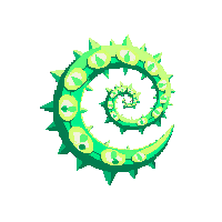 Leaf Swirl — free pixel art sprite from the Magic Items collection, transparent PNG