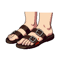 barbarian sandals  blood stained