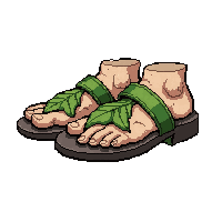 barbarian sandals  leaf decorated elven