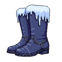 elven boots  frost coated