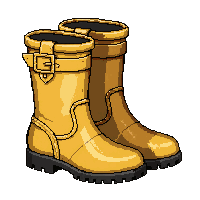 iron stomp boots  gold buckled
