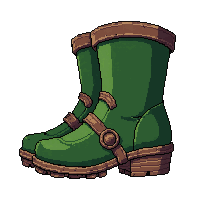 iron stomp boots  leaf decorated elven