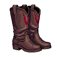 leather riding boots  blood stained