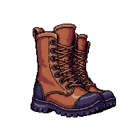 sturdy hiking boots  blood stained