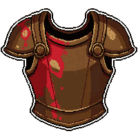 ornate breastplate  blood stained