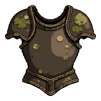 ornate breastplate  moss grown ancient