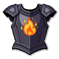 plate cuirass  fire emblazoned