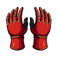 claw gauntlets  fire treated red