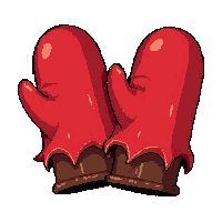 elven mittens  fire treated red