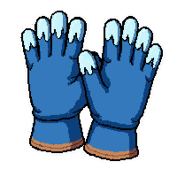 fingerless thief gloves  frost coated blue