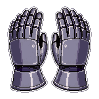 iron grip gloves  polished silver