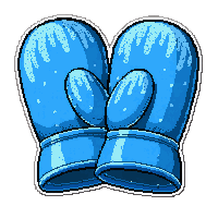 leather gloves  frost coated blue