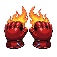 spiked knuckles  fire treated red