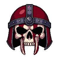 barbarian skull helm  blood stained
