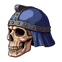 Barbarian Skull Helm  With Blue Cloth Wrap — free pixel art sprite from Marketplace Armor Helmets