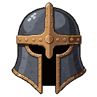 iron great helm  engraved with runes