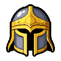 iron great helm  gold trimmed