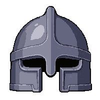 iron great helm  polished steel
