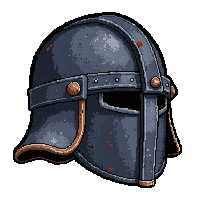 iron great helm  rusted iron