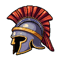 spartan crested helmet  ancient cracked