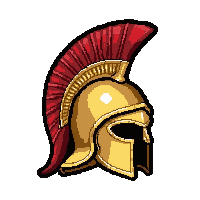 spartan crested helmet  gold trimmed