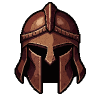 spartan crested helmet  rusted iron