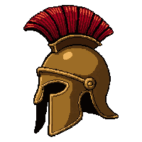 spartan crested helmet  with red plume
