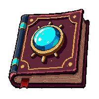 Ancient Tome  With Blue Gem On Cover — free pixel art sprite from Marketplace Books Scrolls