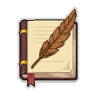 bound recipe book  with a feather bookmark
