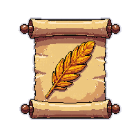 Feather Quill Scroll  With Ancient Runes Glowing — free pixel art sprite from Marketplace Books Scrolls