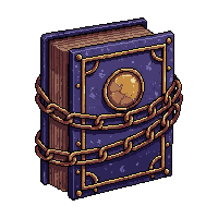 iron bound grimoire  with chains wrapped around