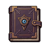 iron bound grimoire  with eye of newt symbol