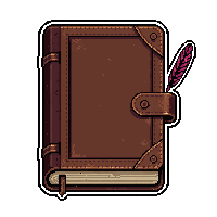 leather journal  with a feather bookmark