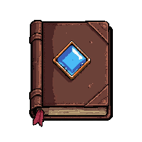 leather journal  with blue gem on cover