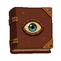 leather journal  with eye of newt symbol
