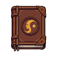 leather journal  with star and moon design