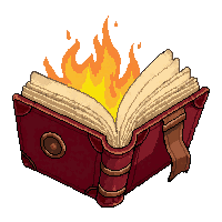 open spellbook with glowing pages  with red leather cover