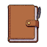 small pocket diary  with a feather bookmark