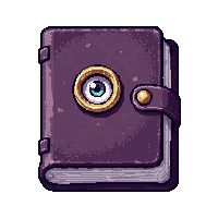 small pocket diary  with eye of newt symbol