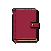 small pocket diary  with red leather cover