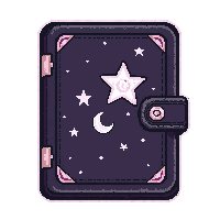small pocket diary  with star and moon design